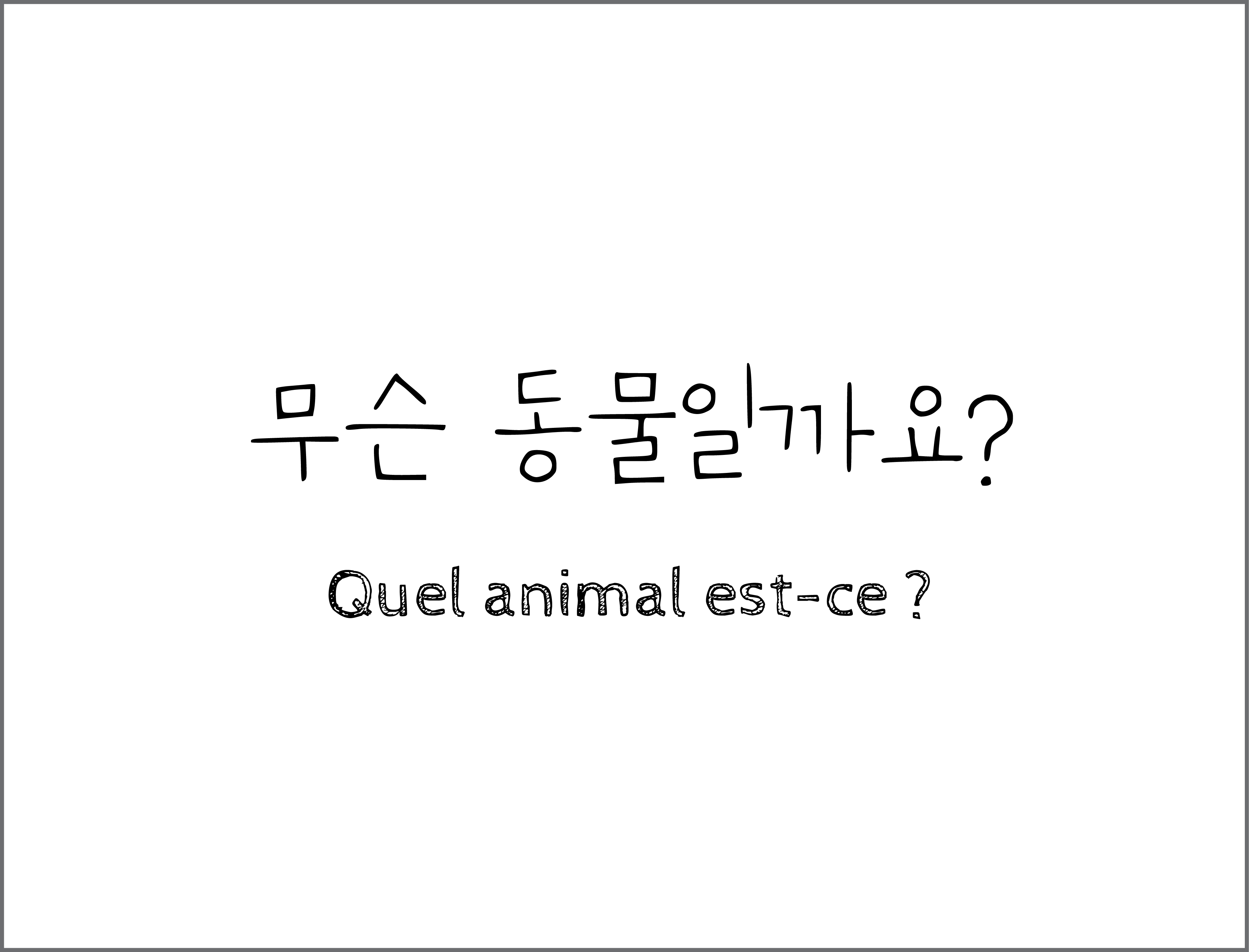 무슨 동물일까요